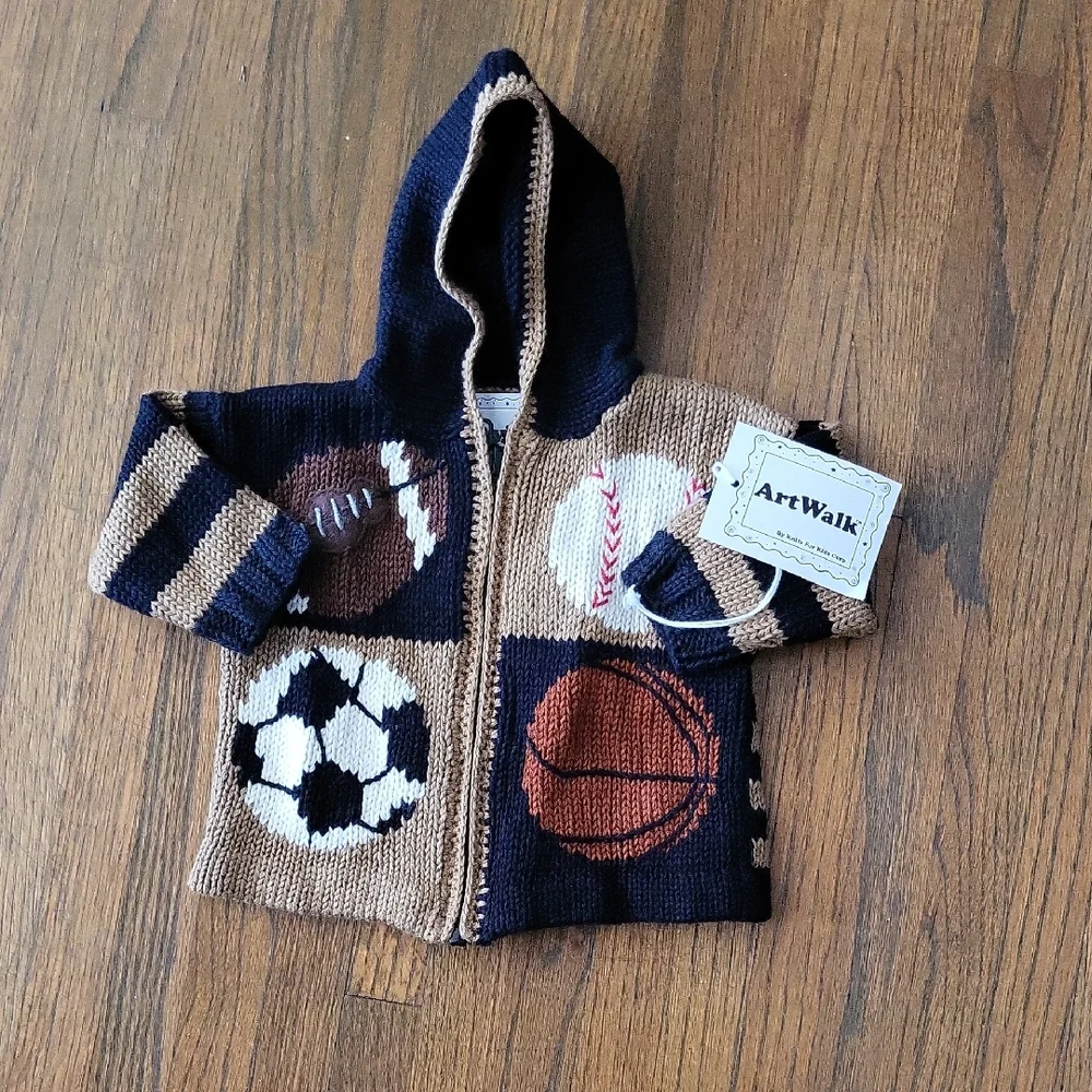 ArtWalk Sports Themed Knit Baby Hoodie